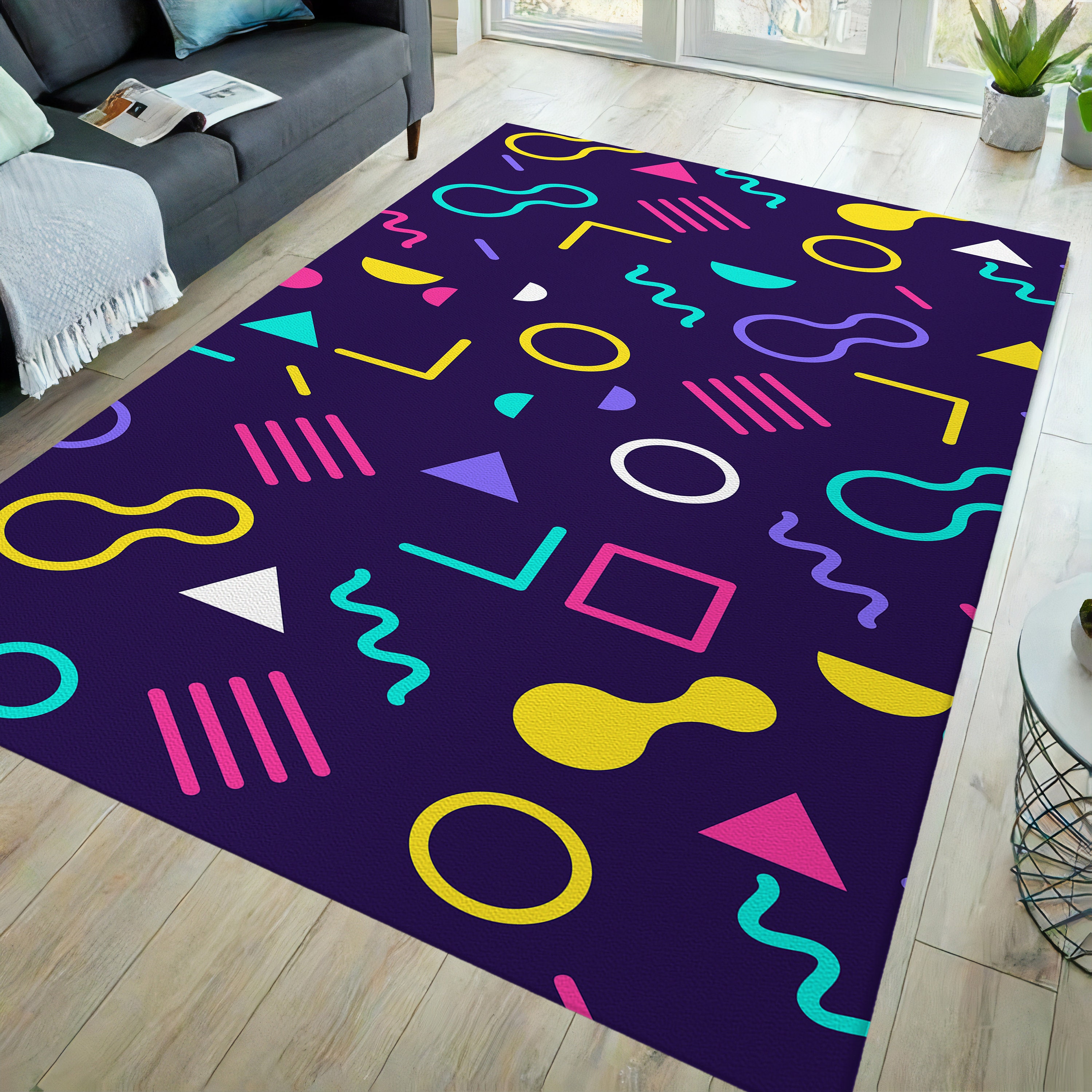 Arcade Rug, Colorful Area Rug, Gift for Gamer, Modern Rug, Teen Room ...