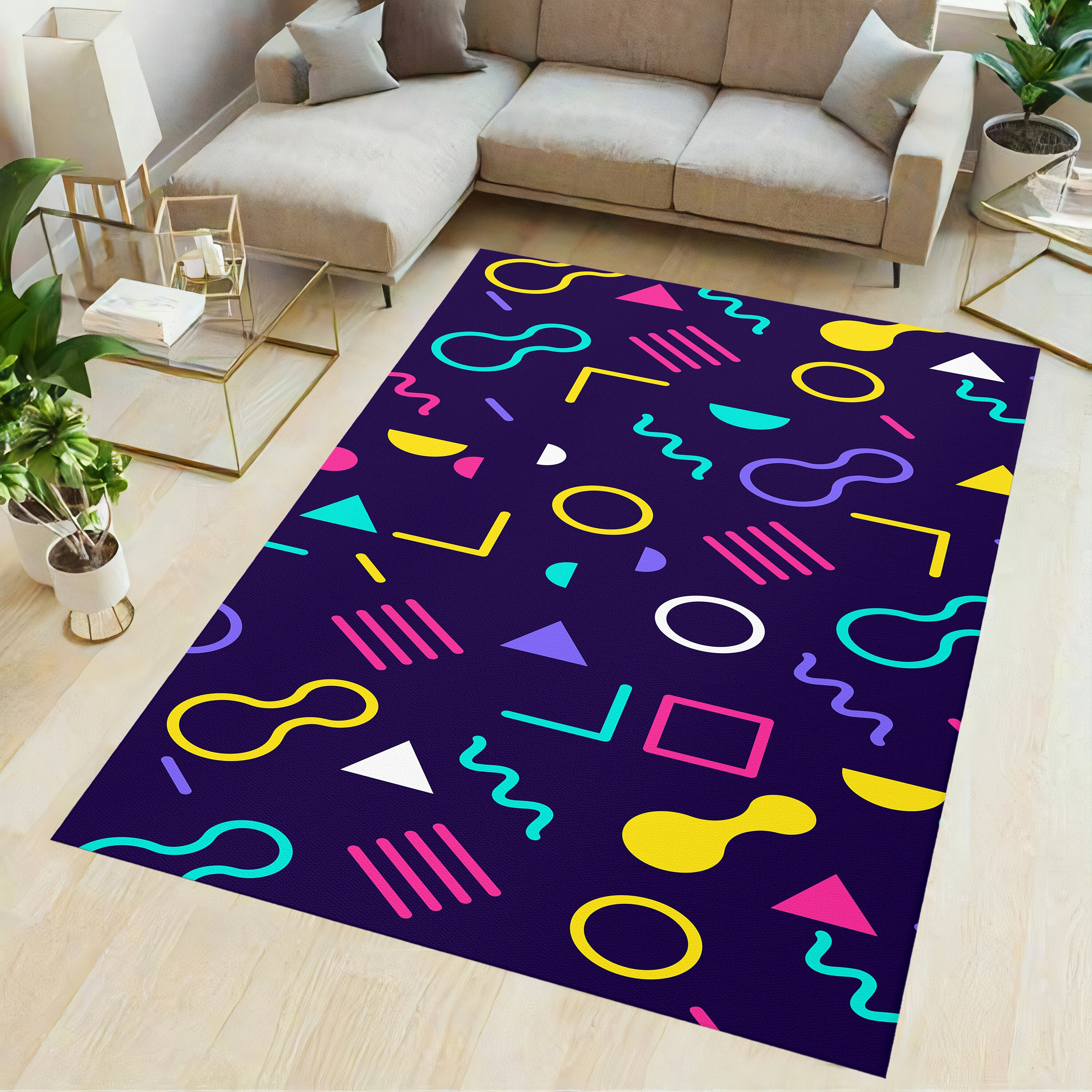 Arcade Rug, Colorful Area Rug, Gift for Gamer, Modern Rug, Teen Room ...