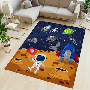 Galaxy rug, astronaut rug, nursery rug, spaceship rug, space rug, sky rug, kids room rug, gift for kids, kids room decor, spaceman rug