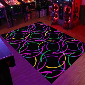 Arcade rug, arcade saloon rug, home arcade decor, arcade room rug, arcade room decor, arcade bar decor, game rug, game room rug