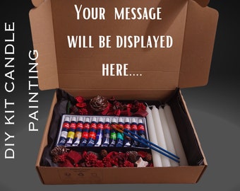 Kit fai da te per pittura acrilica di candele, scatola regalo per pittura di candele, attività divertente, crea la tua candela, scatola per pittura di candele per principianti