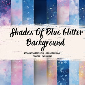 Aesthetic Blue Glitter Digital Paper - Inspire Creativity with Shimmering Sparkles