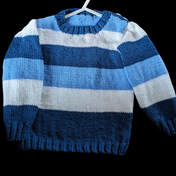 Boys Handknit striped jumper 12-18mths