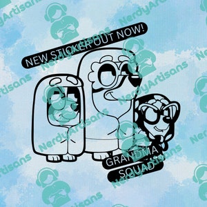 Bluey Inspired - Grandma Squad Vinyl Decal Sticker