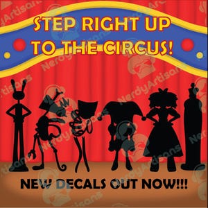 The Amazing Digital Circus - Character Set Vinyl Decal Sticker