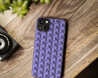 Custodia per cellulare Geometric Viola Apple iPhone 11, 12, 13, 14, Pro, Max, Mini, Google Pixel, Samsung Galaxy S21, S22, Ultra, Plus, FE