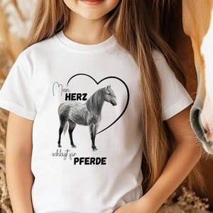 Horse T-Shirt for Kids - Gift for Rider or Horse Lover, Shirt with Pony Print, Horse Girl Birthday Gift Horse Lover