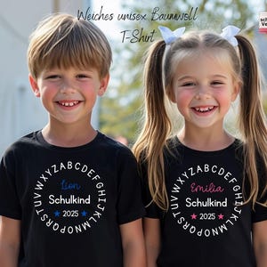 Schoolchild T-shirt for first-grader, school enrollment shirt, first day of school, back to school shirt, girl boy names 2025, daycare graduates