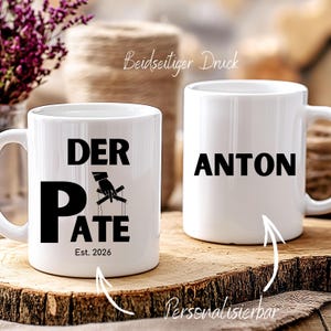 The Godfather Mug The Godmother Mug personalizable gift for godmother or godfather personal gift for baptism for birthday