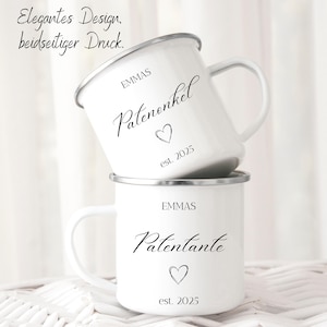 Enamel mug gift idea for godmother godfather - personalizable mug, gift baptism birthday gift for godparents