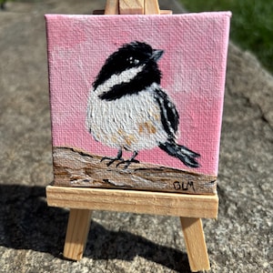 Handbemalter Vogel Meisen Magnet: Mini Vogel Kunst, Inspiration Geschenk