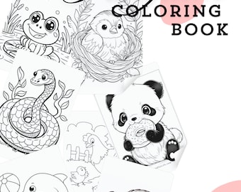 Animal kingdom coloring pages- 9 Charming Pages for Coloring Fun. Adorable Animal Coloring Book, pdf book, colorful color book