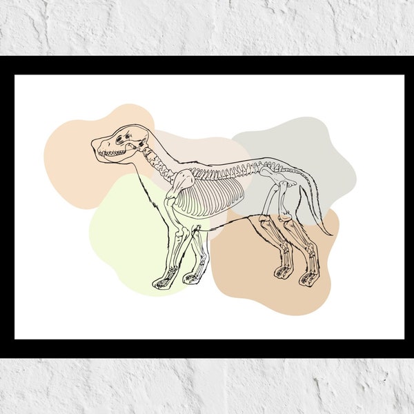 Canine/Dog Abstract Skeleton Print