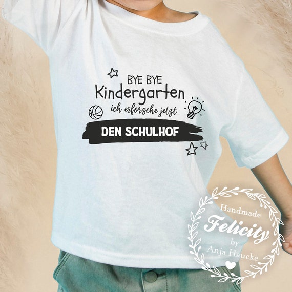 Shirtracer T-Shirt Mädchen "Bye Bye Kindergarten" – Lustiges Einschulungs-Shirt Aus Baumwolle