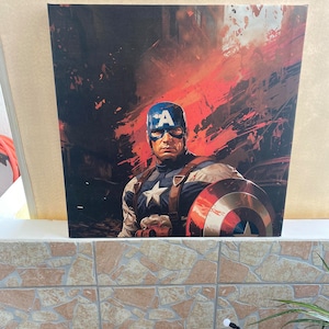Tela di Captain America Shield Burst: arte da parete patriottica dell'eroe Marvel