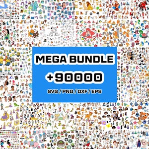 90000+ MEGA BUNDLE, Svg, png, dxf, eps, Layered, Movies, Cartoons, Christmas, Halloween, horror, anime,superhero, Instant