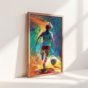 Póster infantil de fútbol Póster inspirador EM24 Imagen colorida EM 2024 Imagen de pared en color del juego Imagen infantil de fantasía personalizada Impresión individual