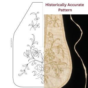 18th Century Historically Accurate Pocket Embroidery Pattern (A4 PDF) - Hannah