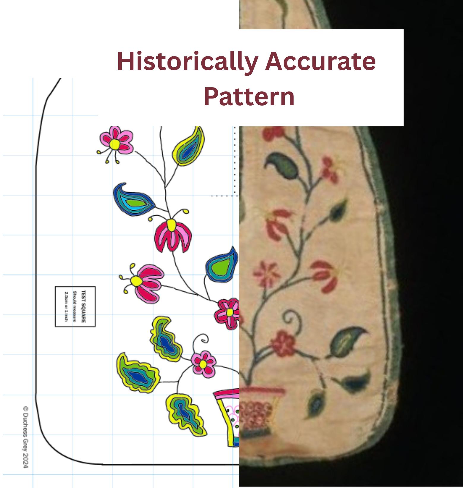 18th Century Historically Accurate Pocket Embroidery Pattern (A4 PDF ...