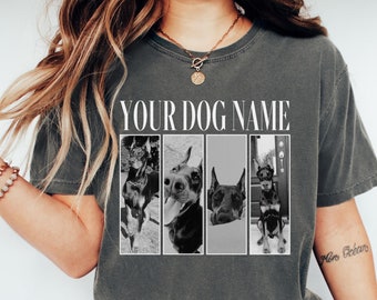 Custom Comfort Colors® Retro Dog Shirt, Personalized Pet Tee, Dog Photo Shirt, Rap Dog Shirt, Custom Design Dog Lover T-Shirt, Dog Mom Gift