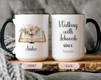 Custom JW Baptism Mug, Jehovah Witness Gift For Women, Baptism Anniversary Gift, Personalized Pioneer School Mug, JW 2025 Keepsake JW Gifts