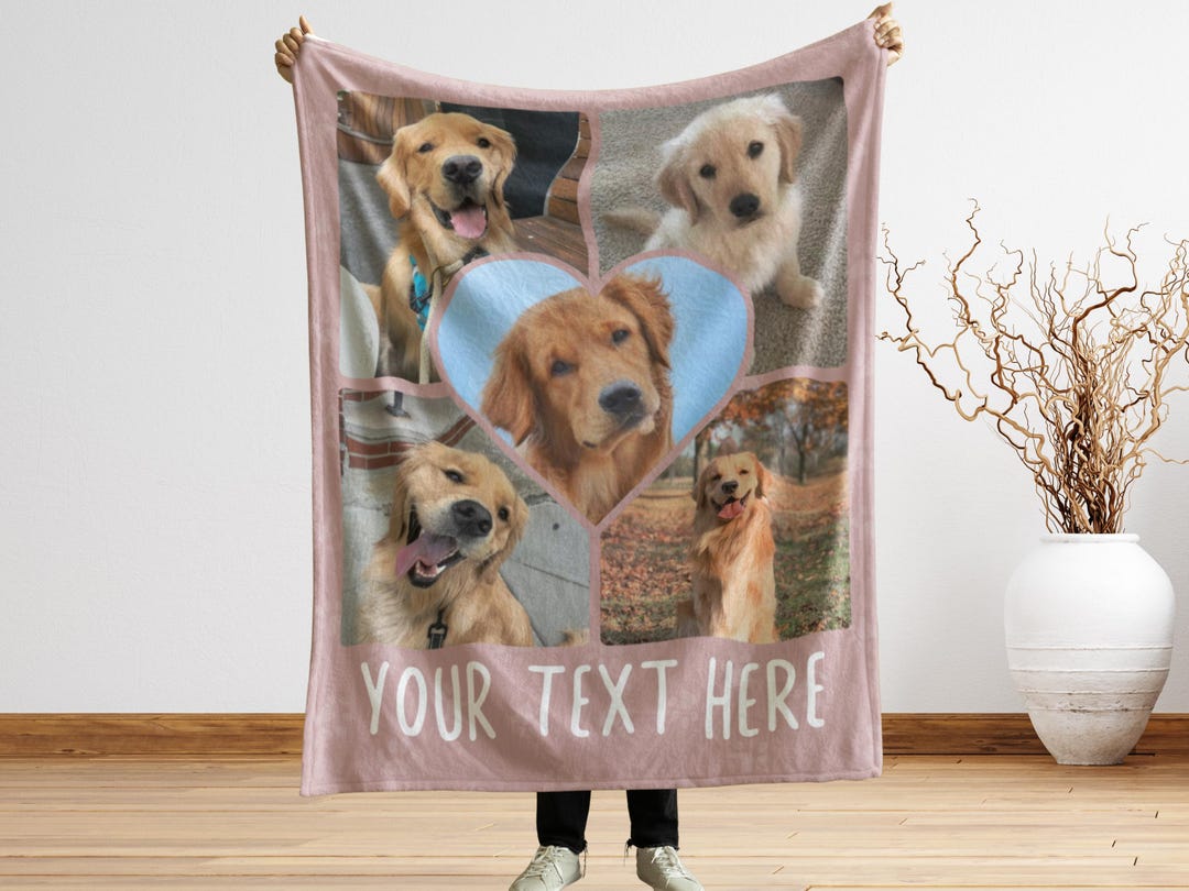 Personalized Dog Memorial Photo Blanket Gift, Pet Loss Keepsake ...