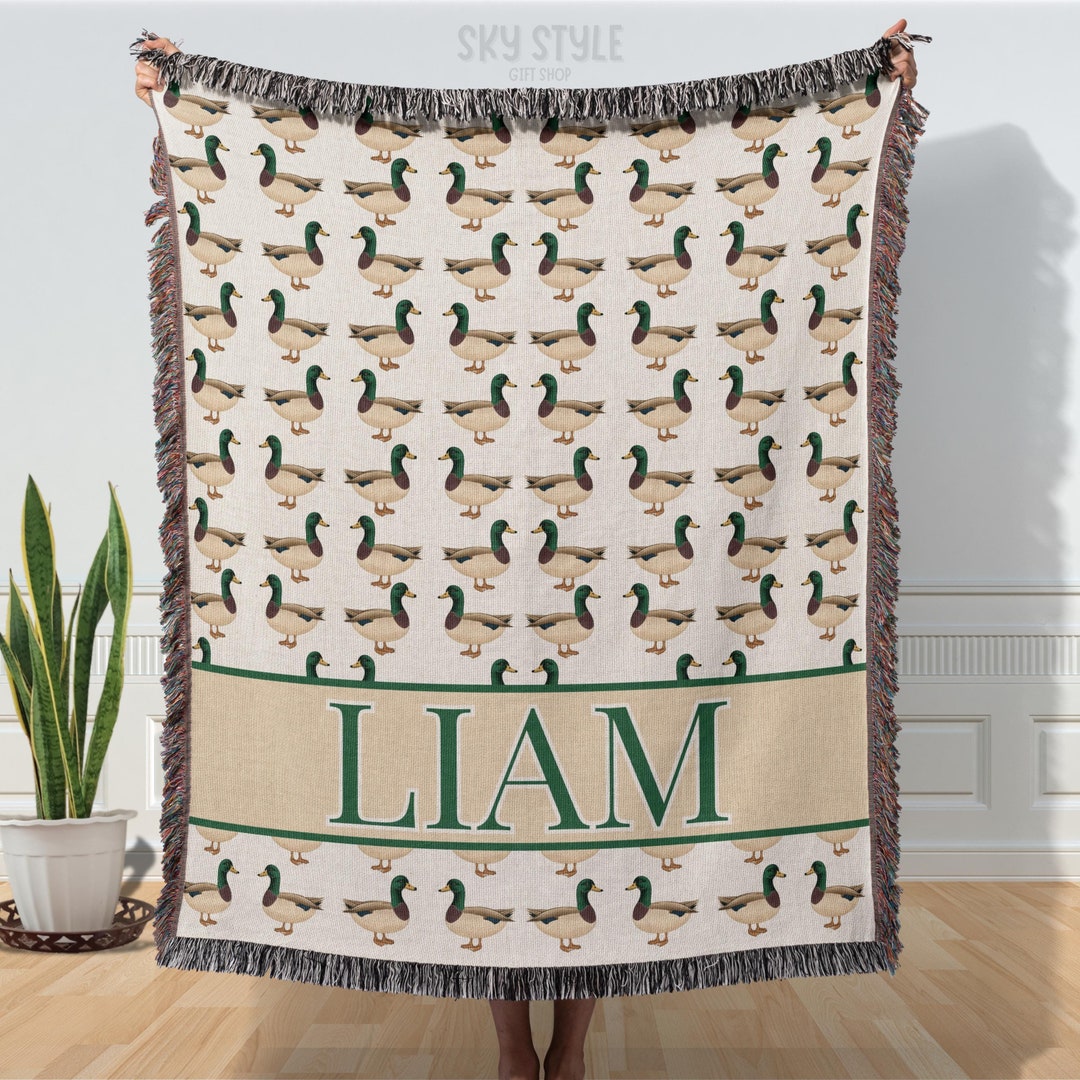 Custom Mallard Duck Hunting Nursery Blanket Personalized Mallard Duck ...