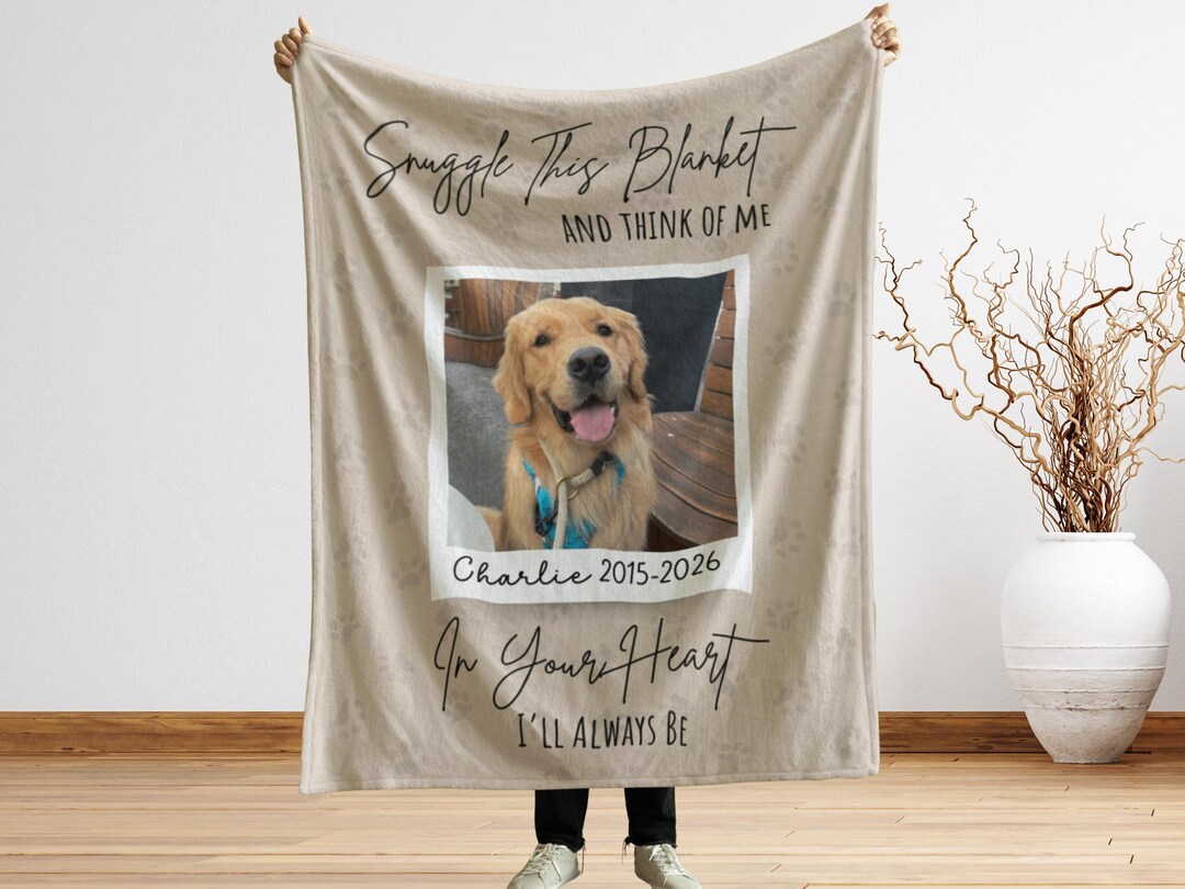 Personalized Dog Memorial Photo Blanket Gift, Pet Loss Keepsake ...