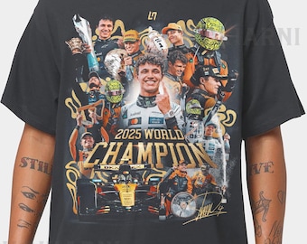 Limited Lando Norris Vintage T-Shirt, 2025 World Champion Shirt, Gift For Woman and Man Unisex T-Shirt