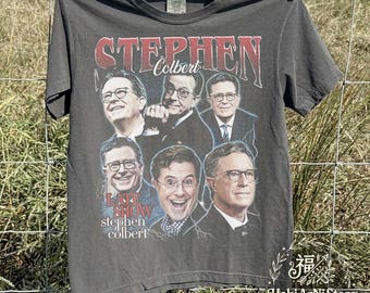 Camiseta vintage pirata do Stephen Colbert, estilo rap dos anos 90, camiseta retrô para fãs do Late Show, camiseta com estampa em homenagem ao comediante.
