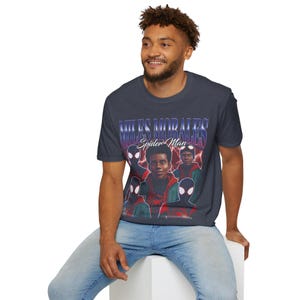 Miles Morales Shirt, Spider-Man Across The Spider-Verse T-Shirt, Vintage 90s Bootleg Rap Tee, Retro Spiderman Merch, Streetwear Graphic Tee image 8