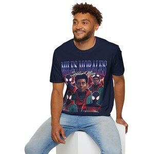 Miles Morales Shirt, Spider-Man Across The Spider-Verse T-Shirt, Vintage 90s Bootleg Rap Tee, Retro Spiderman Merch, Streetwear Graphic Tee image 7