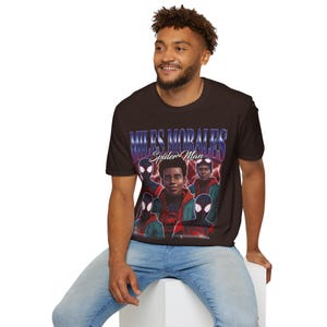 Miles Morales Shirt, Spider-Man Across The Spider-Verse T-Shirt, Vintage 90s Bootleg Rap Tee, Retro Spiderman Merch, Streetwear Graphic Tee image 4