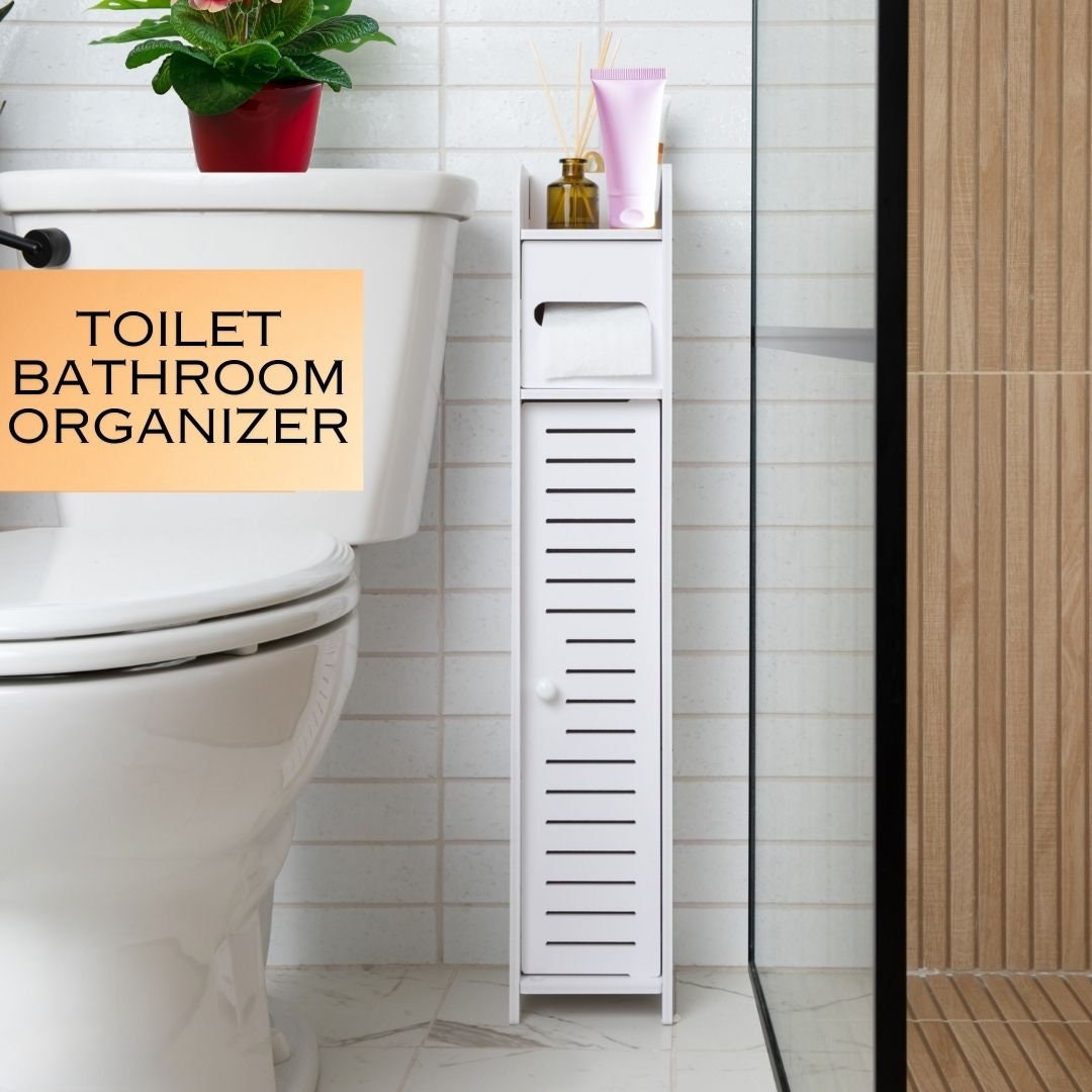 Small Bathroom Storage Cabinet, Bathroom Storage Organizer, Storage Shelf, Slim Shelf Toilet ...