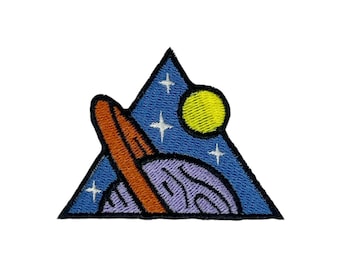 Planet Iron On Patch: Embroidered Applique for Jackets, Bags