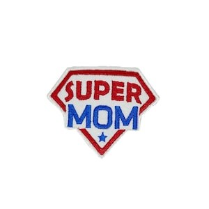 Super Mom Aufnäher: Aufbügler für Jacken, Taschen und Jacken