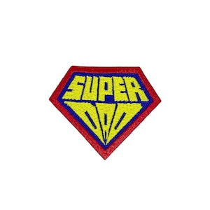 Super Dad Iron On Patch: Embroidery Applique for Jackets, Backpacks