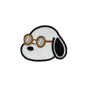 NH Little Cool Dog Iron On Patches - Embroidery Applique Patches For Decoration