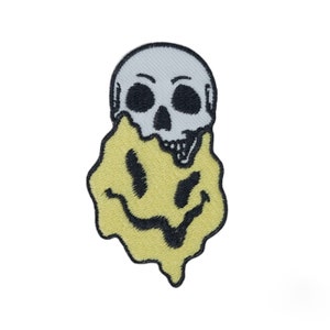 NH Smiley Ghost Iron On Patches - Embroidery Applique Patches For Decoration