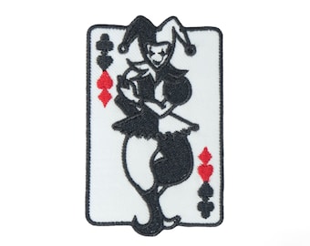 Opstrijkpatch Joker-kaart: doe-het-zelf-borduurappliqué (2,1 x 3,2 inch)