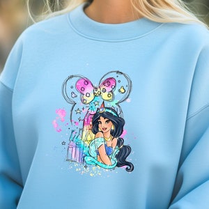Jasmine Sweatshirt Jasmine Princess Sweatshirt Jasmine and Friends Sweatshirt Disney Princess Sweatshirt Disneyland Hoodie Etsy