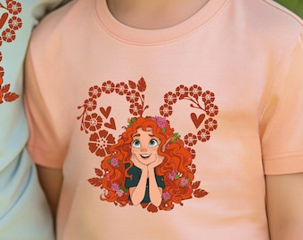 Merida Flowers Shirts Disneyland Princess Merida Shirts Brave Birthday Gift, Disneyworld Shirts Disney Family Matching Shirts Epcot Shirts