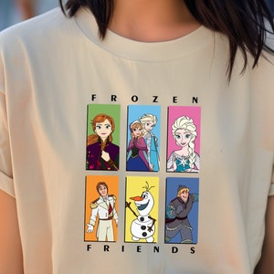 Frozen and Friends Shirts Disney Princess Shirtss Birthday Gift for Disney Fan, Disneyland Shirts Disney World Shirts Disneyworld Shirt