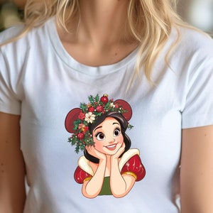 Snow White Mousehead Holidays Shirts Snow White Holidays Shirts Princess Flowers Shirts Disneyland Holidays Gift, Disneyworld Shirt