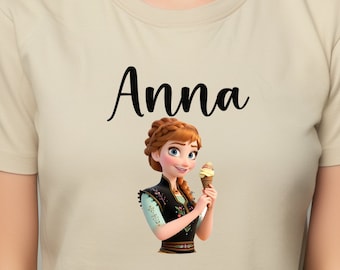 Frozen Princess Anna Ice Cream Shirts Frozen Fan Birthday Gift, Disneyland Princess Shirts Disneyworld Shirts Disney Family Matching