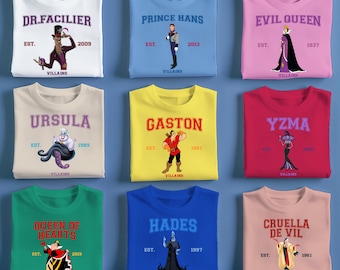 Disney Villains Varsity Shirts Disney Evil Characters Shirts Disney Tank Top Birthday Gift, Disneyland Shirts Matching Shirt for Family