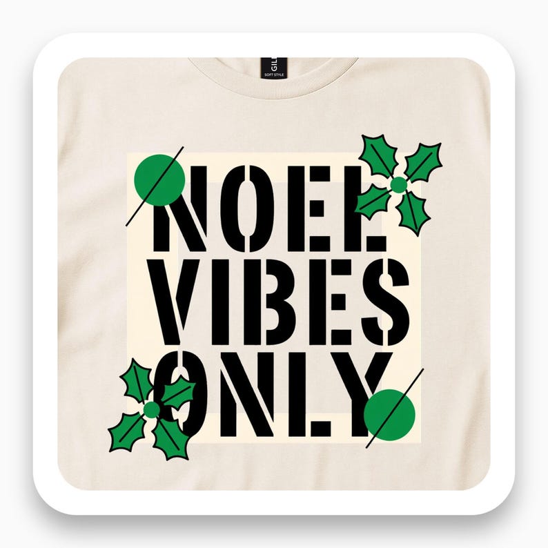 Noel Vibes Only Shirt, Minimalist Christmas Tee, Holiday Gift, Festive Winter T-Shirt