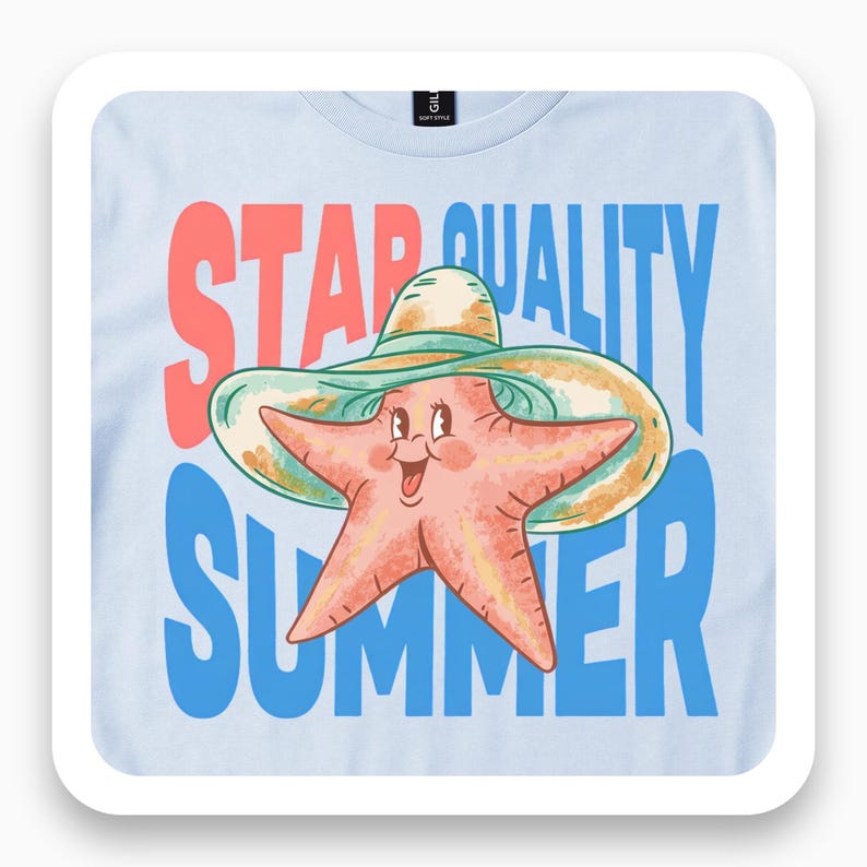 Star Quality Summer Shirt, Pastel Sea Star Tee, Beach Vacation Gift, Retro Vintage T-Shirt