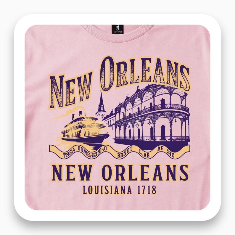 New Orleans Shirt, Louisiana Night Tee, Jazz City Gift, Vintage Travel T-Shirt