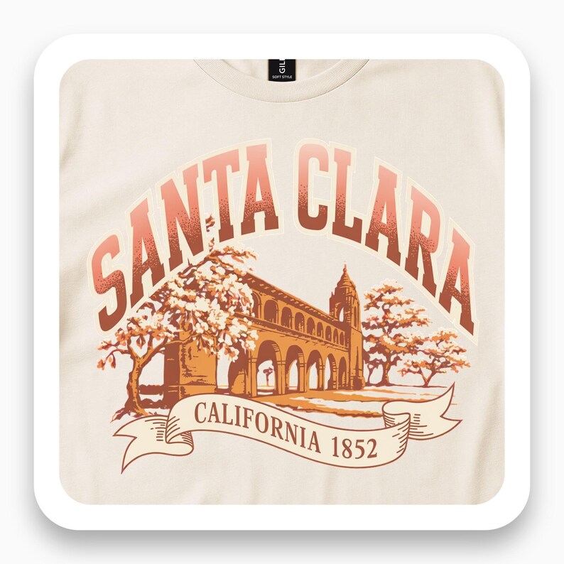 Santa Clara Mission Shirt, California Vintage Tee, Retro College Gift, Historic Landmark T-Shirt